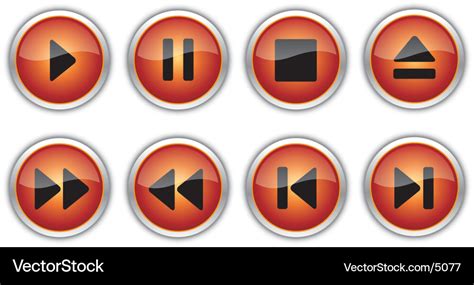 Control navigation button icons Royalty Free Vector Image