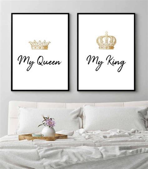 Master Bedroom Printsking and Queen Wall Decorcrown Printmy - Etsy | Master bedroom wall decor ...