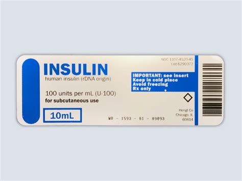 Drug Vial Label – Insulin - A-1 Medical Integration