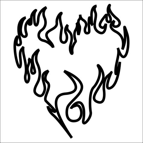 Flaming Heart Symbol Digital - Etsy