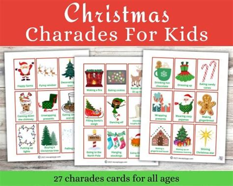 Printable Christmas Charades for Kids - Etsy