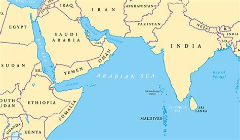 Arabian Sea On World Map - Vector U S Map