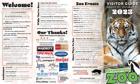 Potawatomi Zoo Map and Brochure (2020 - 2023) | ThemeParkBrochures.net