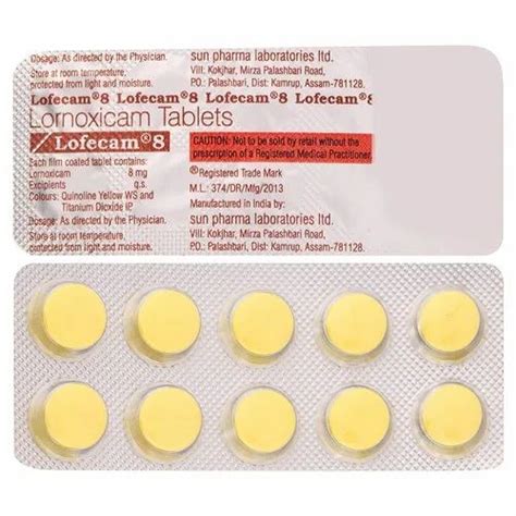 Lornoxicam Tablets at Rs 515/box | Pharmaceutical Tablets in Nagpur | ID: 25454872391