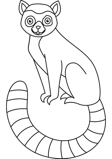 Happy Lemur coloring page - Download, Print or Color Online for Free