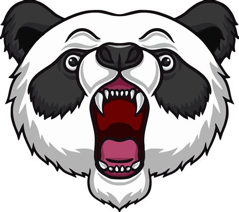 Cartoon angry panda head mascot 20004552 Vector Art at Vecteezy