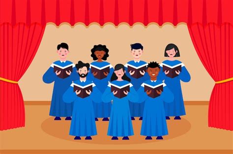 Free Vector | Gospel choir illustration