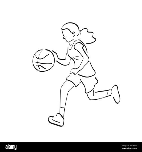 Girl Basketball Player Outline