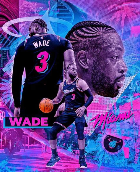 Download NBA League Miami Heat Dwyane Wade Graphic Art Wallpaper ...