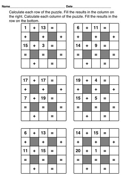 Math Puzzles Printable for Kids | Fun math worksheets, Maths puzzles, Printable math worksheets