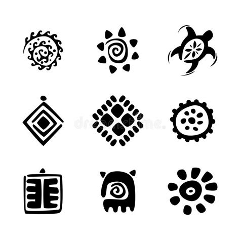 Variety of Hawaiian Tribal Symbols Stock Vector - Illustration of print ...