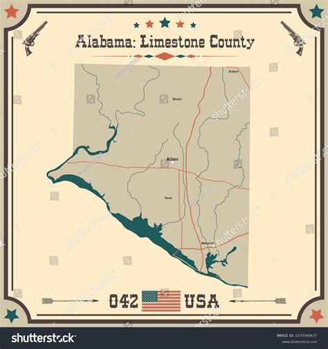 Large Accurate Map Limestone County Alabama Stock Vector (Royalty Free ...