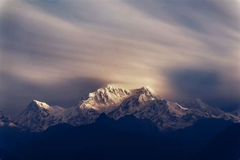 Standing Still - Kanchenjunga Mountain. As seen from Pelling, Sikkim. The third highest peak in ...