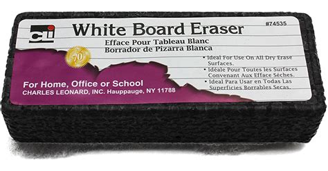 Eraser, Whiteboard, Felt/Foam, Gray and Black, 1 Eraser - CHL74535 ...