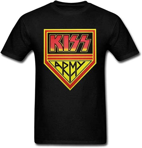 New KISS Band Men's T-Shirt KISS Army Hard Rock and Roll Vintage Men Shirt Top_BlackS011 Black ...