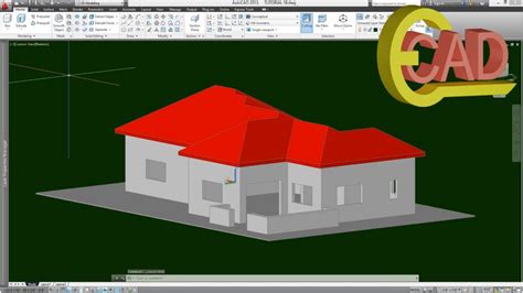 3D HOUSE MODELING IN AutoCAD - YouTube