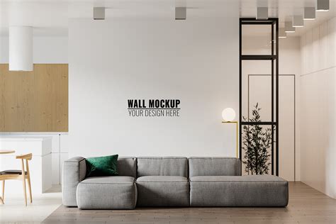 Interior Living Room Wall Free Mockup - Free Mockup World