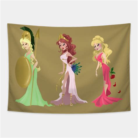 Athena, Hera and Aphrodite - Illustration - Tapestry | TeePublic