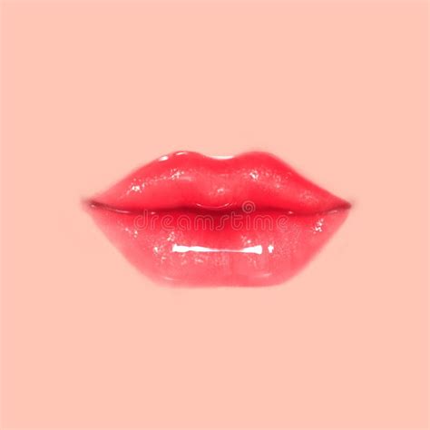 Red glossy lips stock illustration. Illustration of smile - 145656819