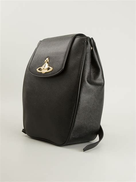 Vivienne westwood Logo Plaque Backpack in Black | Lyst