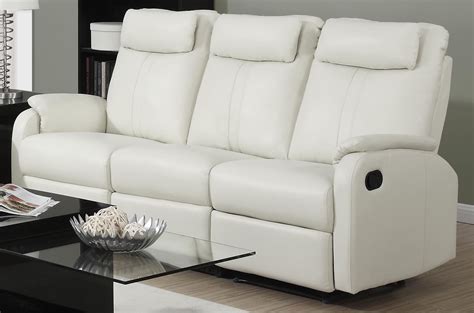 81IV-3 Ivory Bonded Leather Reclining Sofa, 81IV-3, Monarch