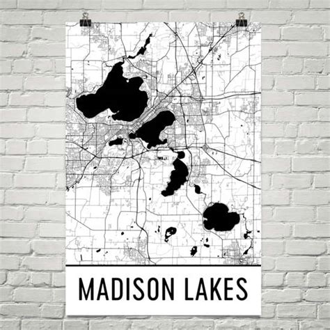 Madison Lake MN Art and Maps– Modern Map Art