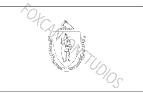 Massachusetts State Flag Coloring Page Digital Print-out - Etsy