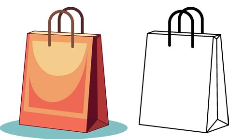 shopping bags vector illustration, Reusable Shopping Bag colored and ...