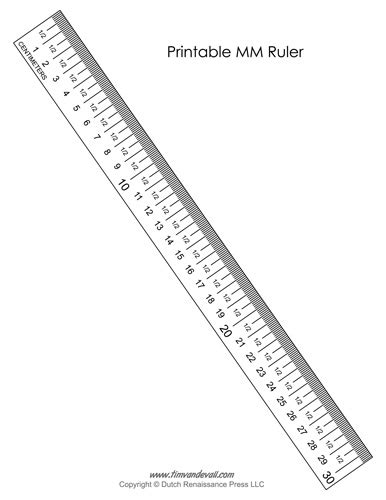 Millimeter Printable Ruler