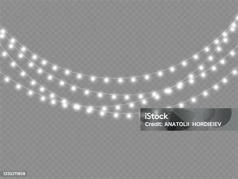 Led Neon Lights White Christmas Garland Decoration Stock Illustration - Download Image Now ...