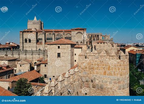 Avila, Castile and Leon, Spain. Medieval Avila Castle from Inside. Stock Photo - Image of ...