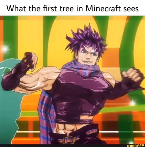 What the ﬁrst tree in Minecraft sees - iFunny | Jojo anime, Jojo's ...