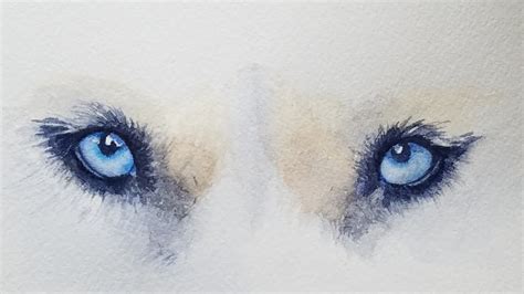 How to Paint Blue Dog Eyes in Watercolor - Husky - YouTube