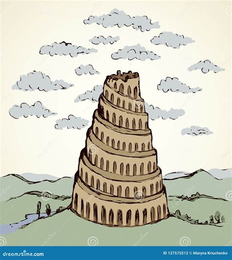 Tower of Babel. Vector Drawing Stock Vector - Illustration of ...