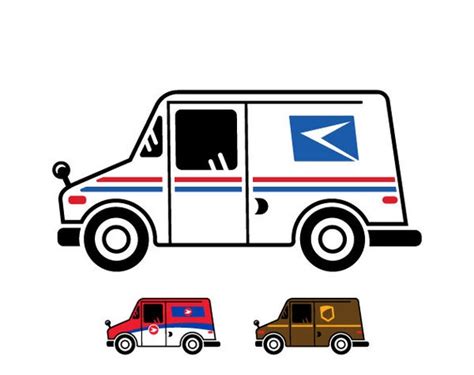 Silhouette Cut files for Cricut Cameo Mail Truck SVG File Post Office Clip Art Postal Truck SVG ...