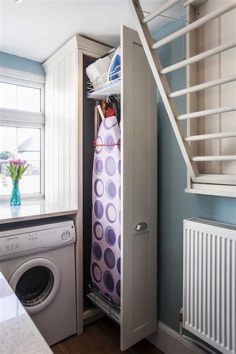 Pull Out Laundry Room Cabinet with Ironing Board - Transitional - Laundry Room