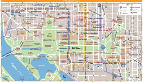 National Mall Map In Washington, D.c. | Wheretraveler - Printable Street Map Of Washington Dc ...