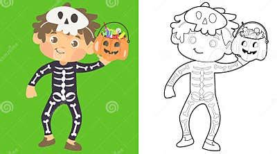 Halloween Coloring Page. Educational Printable Coloring Worksheet Stock Illustration ...