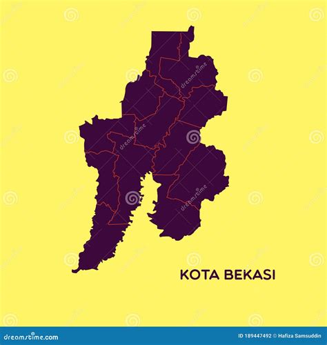 Map of Kota Bekasi. Vector Illustration Decorative Design Stock Vector - Illustration of cities ...