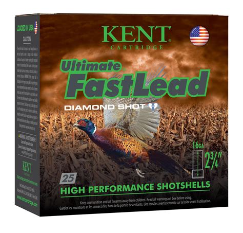 Kent Cartridge K162UFL285 Ultimate Fast Lead 16 Gauge 2.75" 1 oz 5 Shot 25 Bx/ 10 Cs - White ...