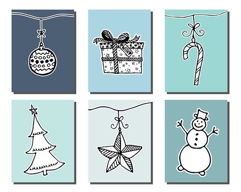 Doodle Christmas cards set. Vector illustration 5880089 Vector Art at Vecteezy