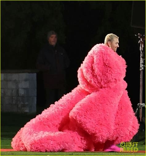 Sam Smith Dons Stunning Pink Dress While Filming New Music Video Alongside Cast Dressed In ...