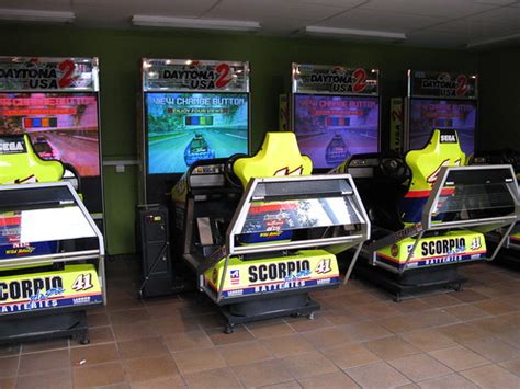 Daytona USA 2 Arcade | Four player linked cabinet with defec… | gggames.se | Flickr