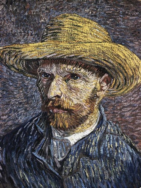 Self - Portrait with Straw Hat1 Painting by Vincent Van Gogh - Fine Art America