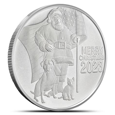 2023 1 oz Silver Merry Christmas Santa Rounds (New) - Silver.com™