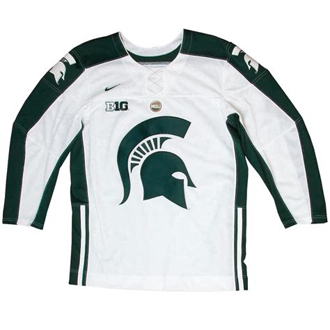 Michigan State Spartans White Twill Hockey Jersey