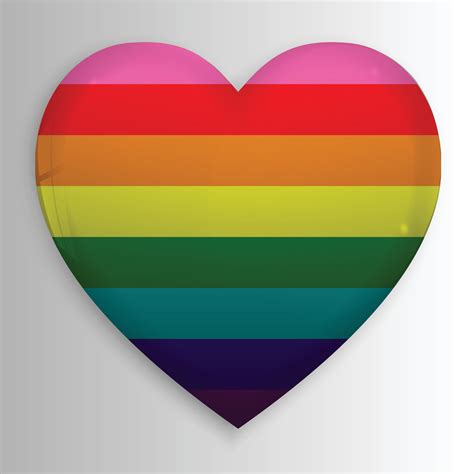 Gay LGBT rainbow flag on glossy heart button. 3440864 Vector Art at ...