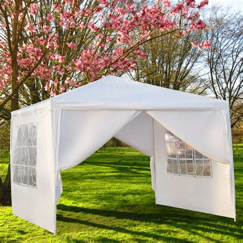 Outdoor Party Tent with 4 Side Walls, 10' x 10' White Patio Gazebo Tent for Outside, 2021 ...