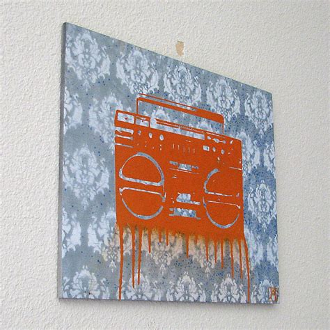 Ghetto Blaster Multilayer Graffiti Stencil Art on Wood Panel - Etsy