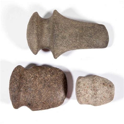 NATIVE AMERICAN STONE AXES, LOT OF THREE